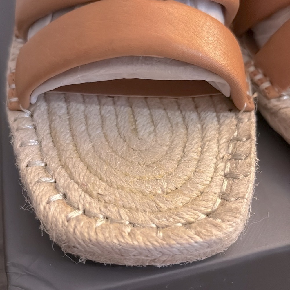 NIB [Vince Camuto] Molisana Cognac Slip-On Padded Espadrille Wedges Women’s 9.5 - Picture 10 of 14